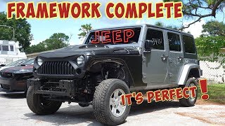 Complete Framework on a Wrecked Jeep Wrangler !