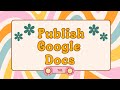 Publish a GDoc to the Web