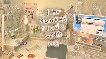 1hr real time study with me while it