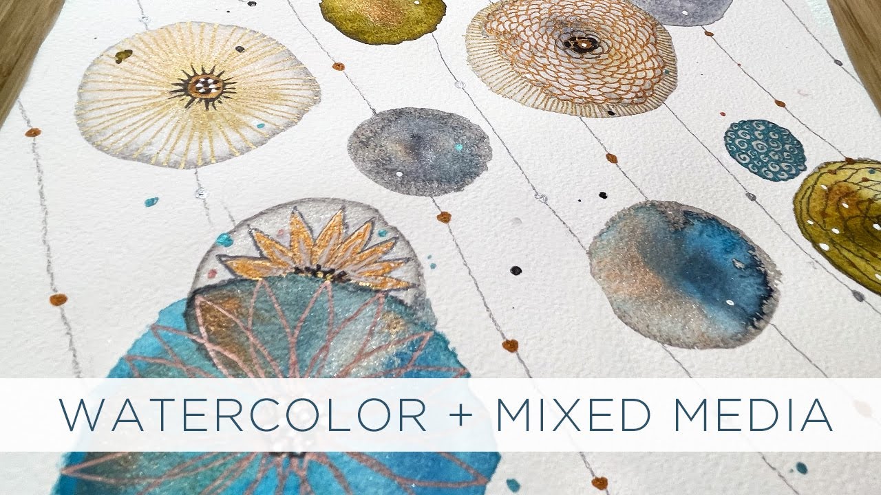 Watercolor Art Circles Come to Life with Zentangle Doodle Fun!