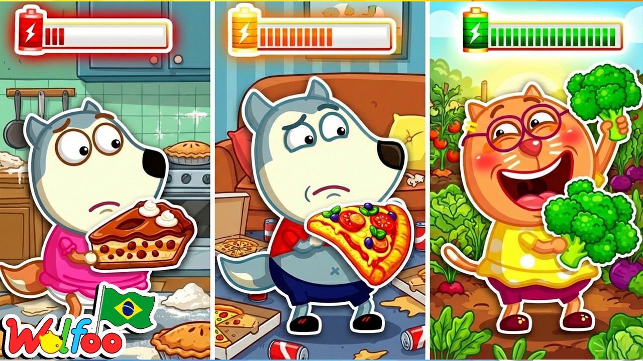🍎 Comida Saudável, Corpo Saudável! – Wolfoo e a Corrida da Saúde! Wolfoo em Português