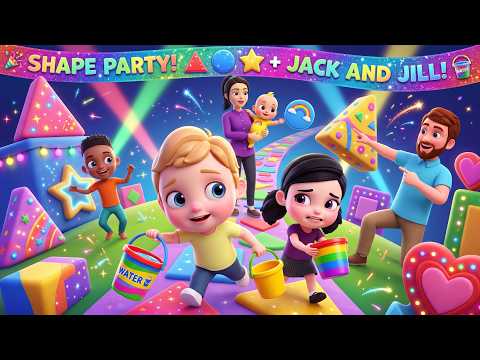 Shape Party Song 🔺🔵⭐ + Jack and Jill 🪣 | Fun Kids Songs & Learning @HymnHeroes