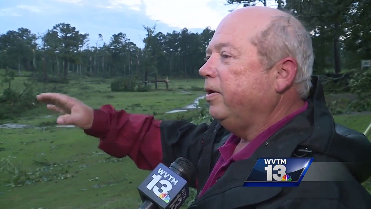 Tornado damage at Fayette Country Club golf course