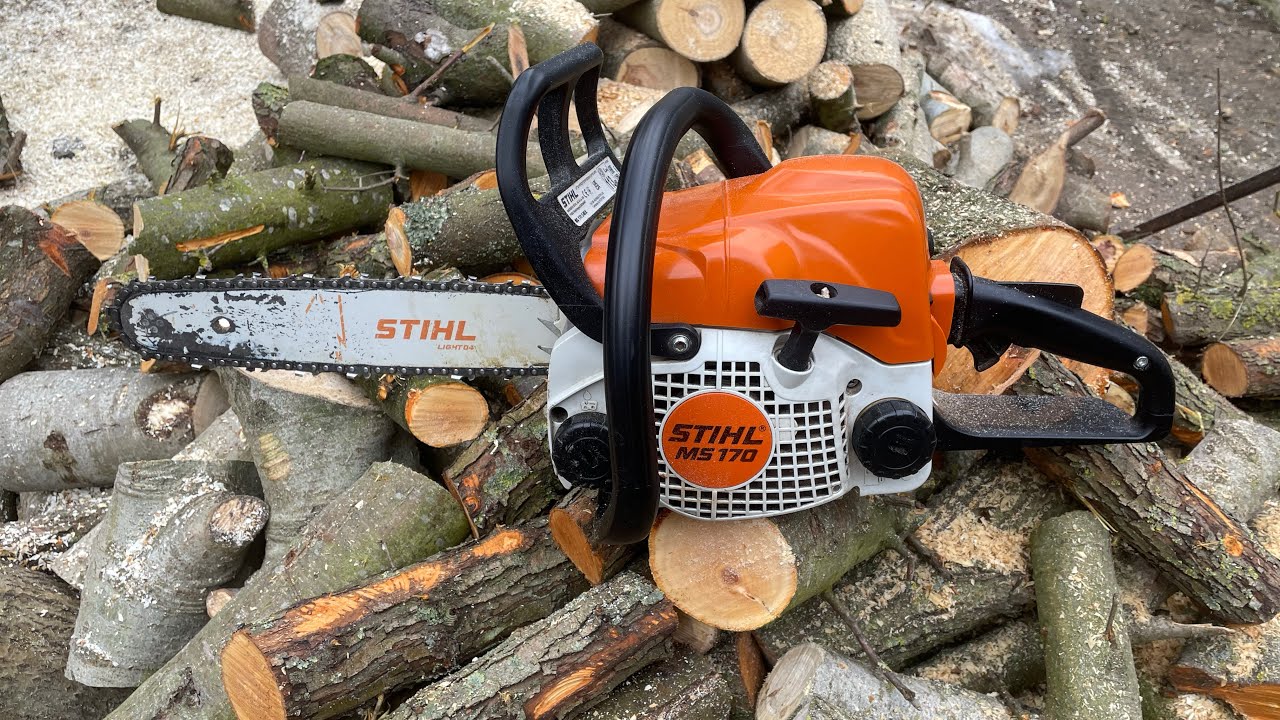  Tăiem lemne pentru foc cu STIHL MS 170 