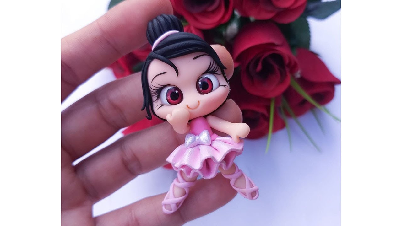 Aplique de biscuit para laços - Bailarina (com molde)