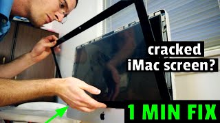 Cracked iMac? How to replace glass screen in 1 minute // 21.5