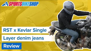 RST x Kevlar Single Layer denim motorcycle jeans review - Sportsbikeshop -  YouTube