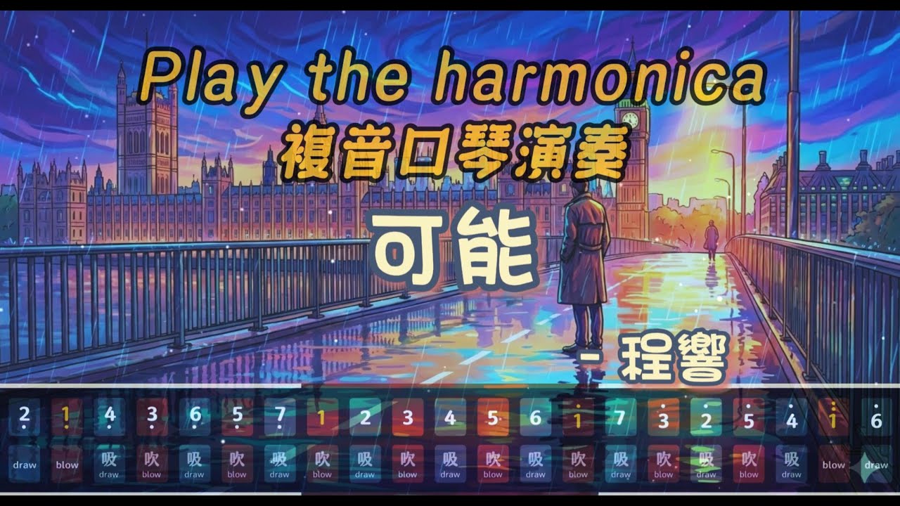 [口琴演奏 Play Harmonica] 《可能》｜複音口琴｜Tremolo｜口琴教學｜Harmonica tabs