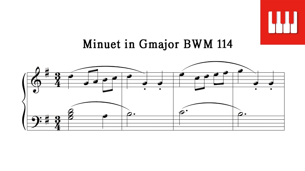 바흐 미뉴에트 (Minuet in Gmajor BWV 114) - 바흐 (Johann Sebastian Bach)