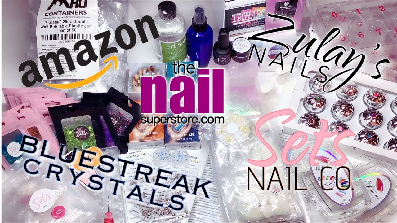 Amazon Nail Haul | BLUESTREAK Crystal Nail Haul | Zulay’s Nail shop Haul and more❤️