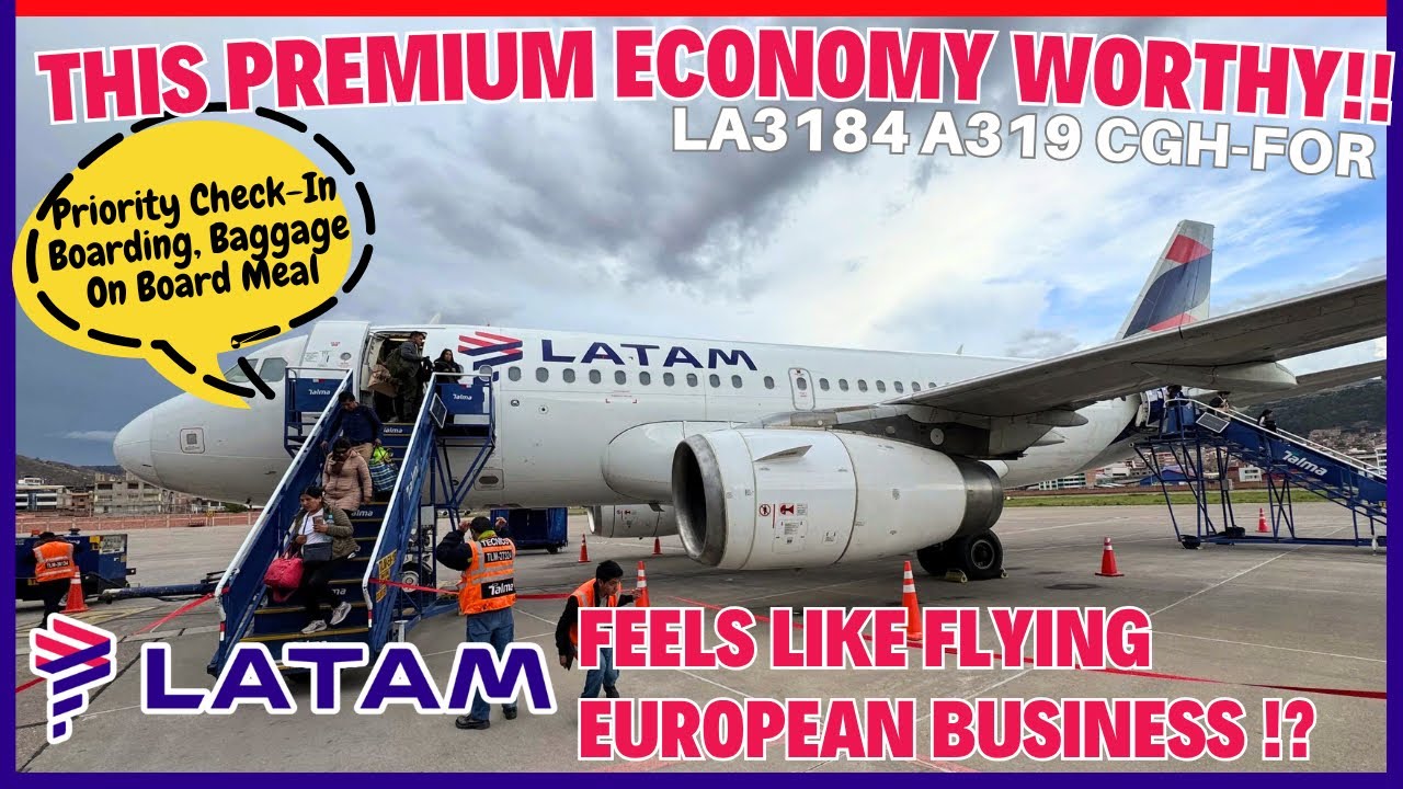 🇧🇷  LATAM Premium Economy BEATS European Business Class!! A319 São Paulo CGH to FOR Fortaleza Brazil