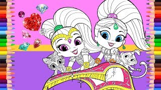 Shimmer and Shine Coloring Pages| Glitter Coloring For Girls