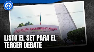 Todo listo en la sede del tercer debate presidencial este 19 de mayo