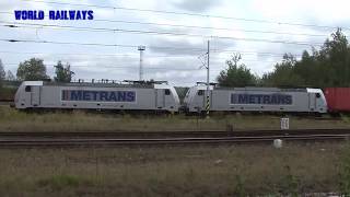 World Railways - METRANS 386 024 4, Freight container train. Transshipment containers