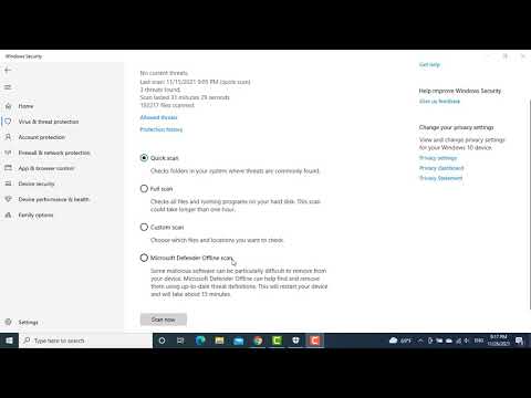 فحص الفيروسات على Windows10 بدون أستخدام برامج