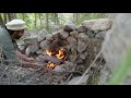 Bread Cooked on Stone with Potatoes after watering my Garden