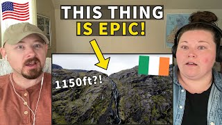 Americans React: Tallest Waterfall in Ireland & the UK - 1150 Feet High!