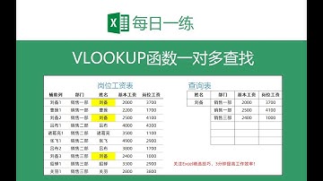 【Excel】VLOOKUP函数一对多查询，解决查找列有重复值的疑难杂症！