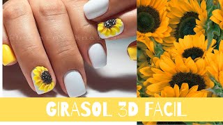 GIRASOL 3D| Uñas acrílicas| Diseño fácil