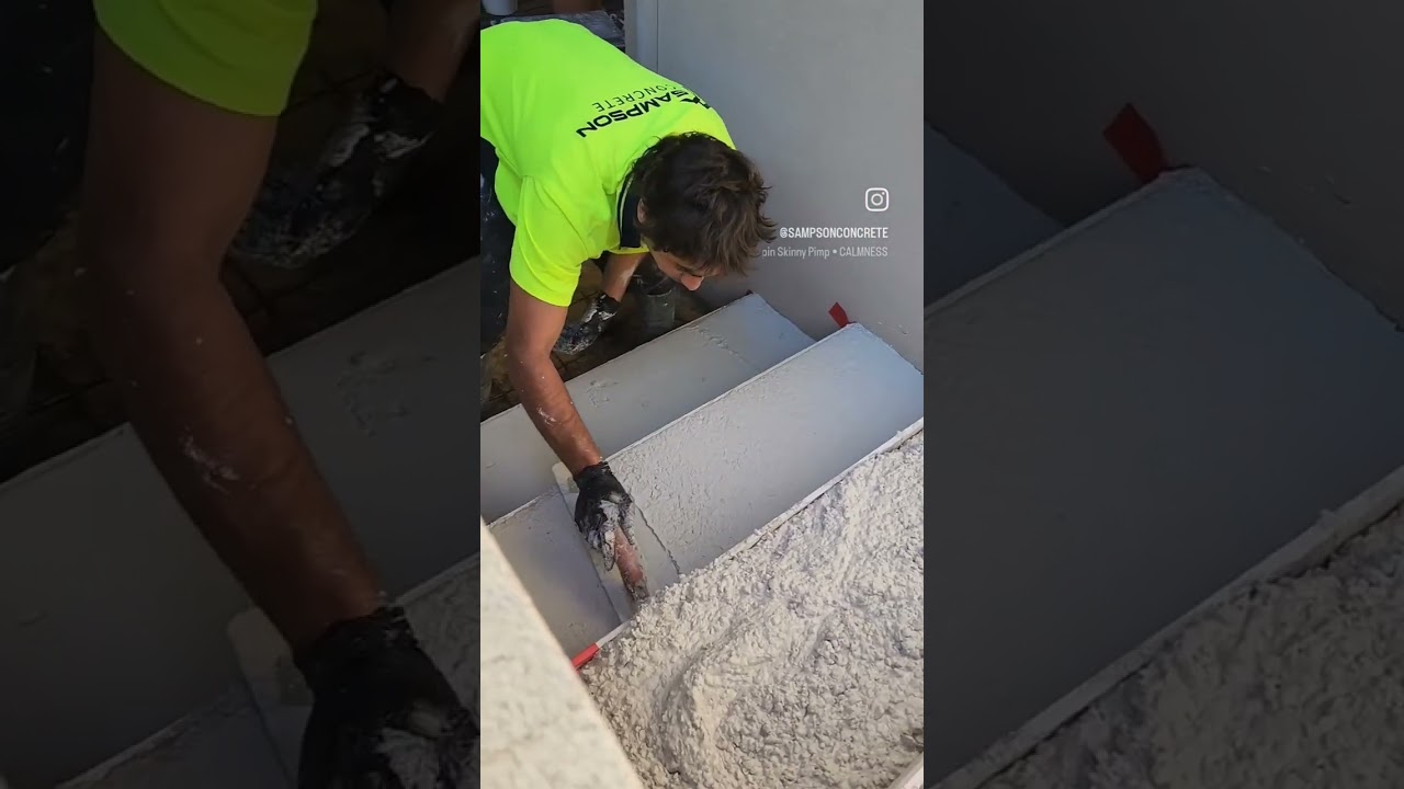 luxury concrete steps getting poured in Perth by the Sampson Concrete team. 