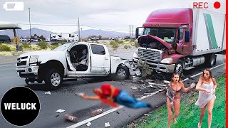 275 Shocking Truck Crashes & Idiots in Cars Caught on Camera – You Have to See to Believe!