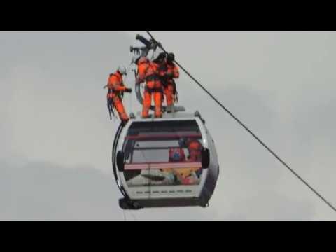 Cable car rescue training - YouTube