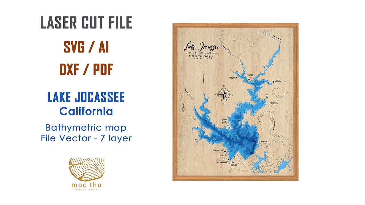 Lake Jocassee South Carolina wooden map 3d nautical YouTube