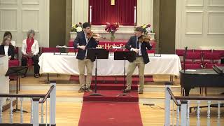 June 8, 2025: Sava and Danilo Thurber playing duets composed by Bach and Brahms.