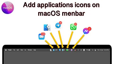 You can add macOS applications icons into the menu Bar : How To