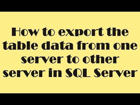 How to export table data from one server to another server In SQL Server