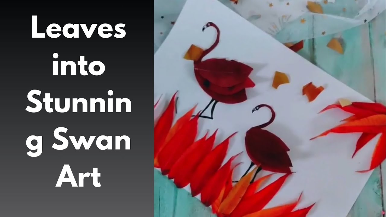 Transform Dry Leaves into Stunning Swan Art: Fun Paper Craft Project!