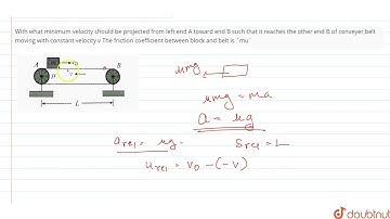 With what minimum velocity should be projected from left end A toward end B such that it reaches...