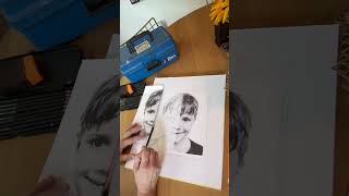 Part 3, 4th grade, shaded-half-self portrait 
