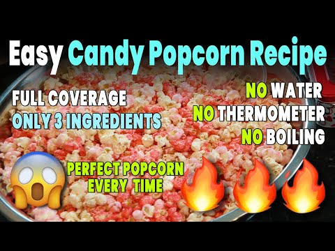 Easy Candy Popcorn Recipe | NO Water Needed | NO Thermometer Needed