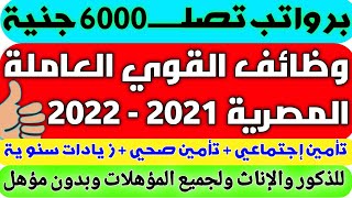 وظائف خالية من وزارة القوى العاملة المصرية للذكور والإناث ولجميع المؤهلات وبدون مؤهل 2021 قدم هنا 👇