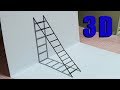 How to Draw a 3D Ladder Optical Illusion  - Trick Art For Kids