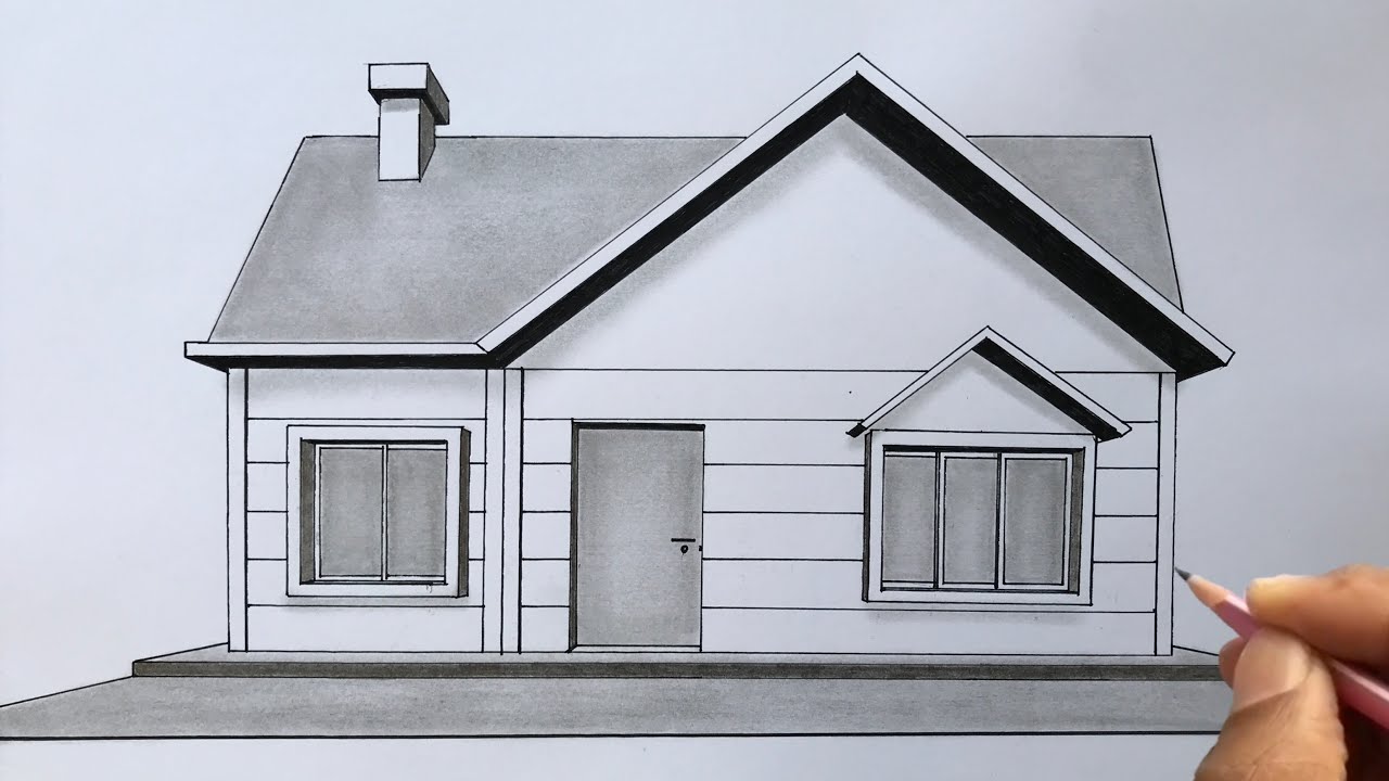 Simple House Drawing  How to Draw A House