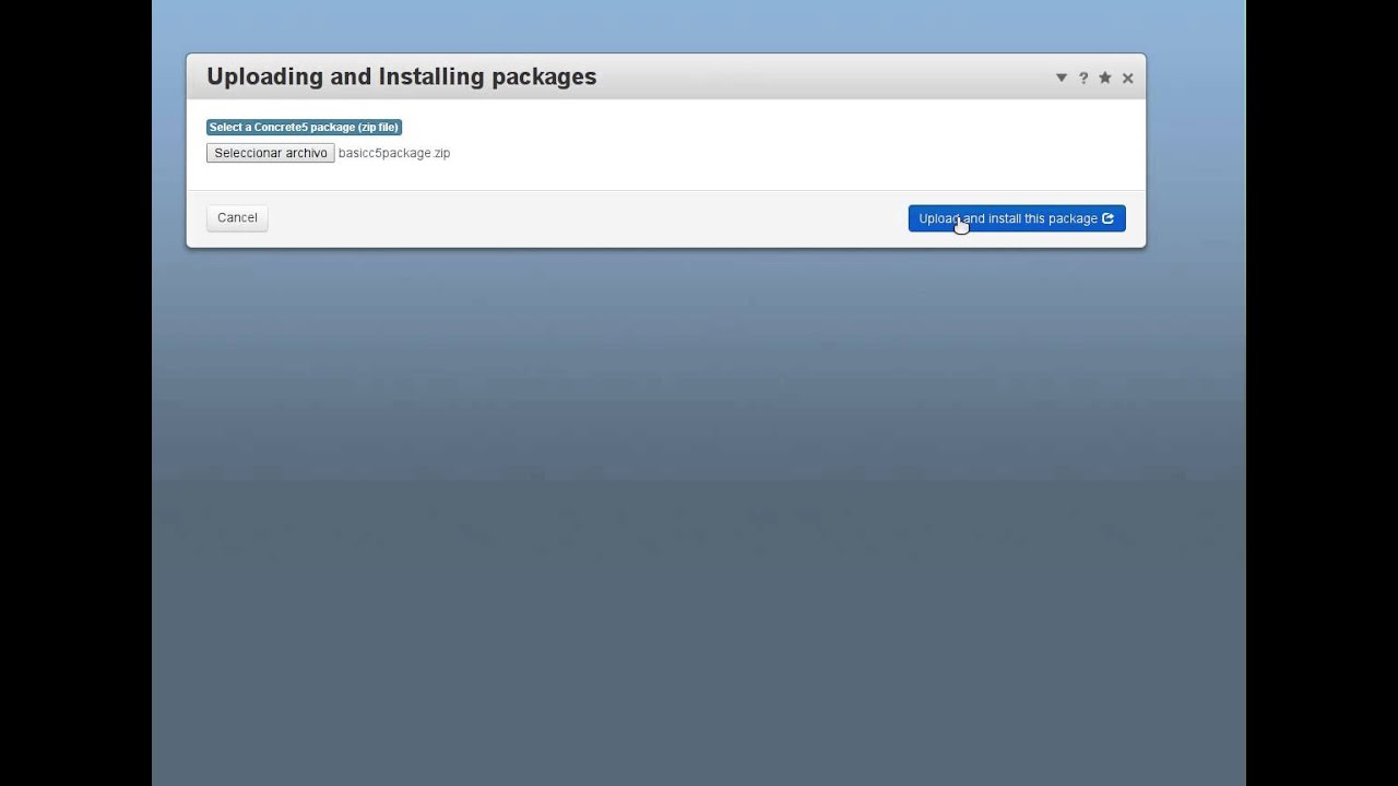 Uploading and Installing Packages in Concrete5 - YouTube