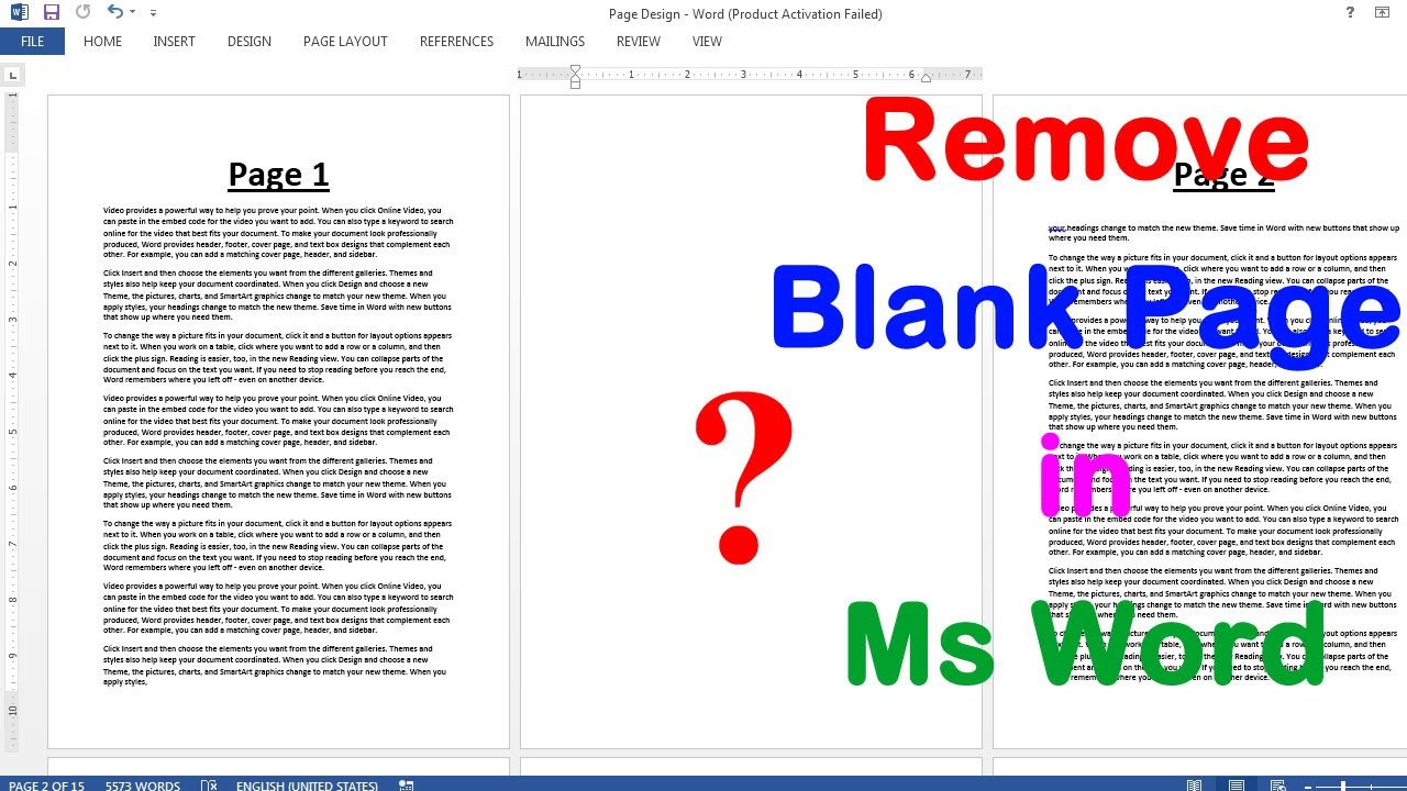 how to remove blank pages in word 2007