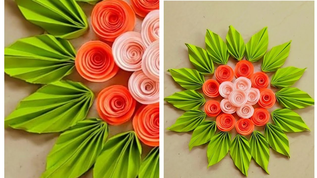 Paper craft wall hanging easy Paper flower hanging idea Wall
