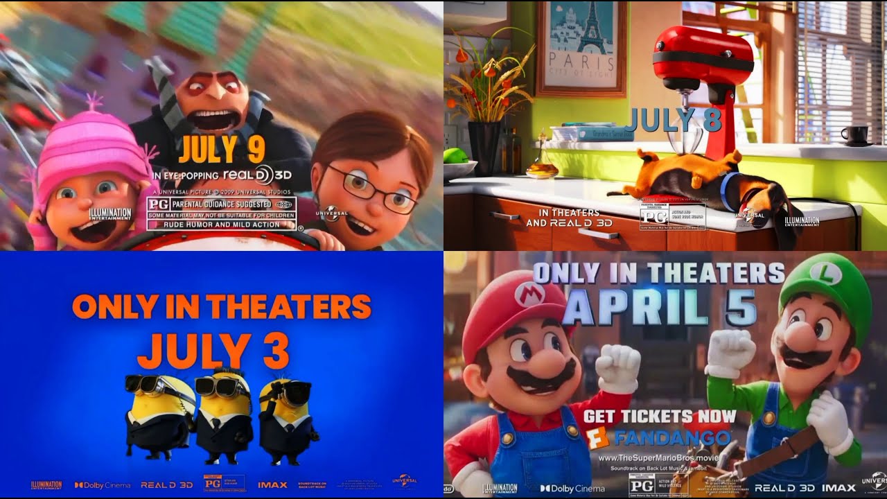 illumination TV Spot Trailer logos (2010-2024)