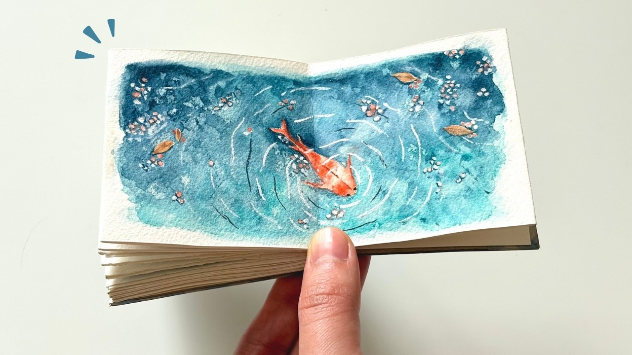 Super Relaxing Watercolor From Start to End (Meet Carrot the Fish 🐟)