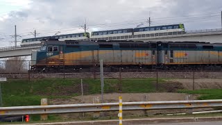 TRAINS Via Rail Ocean Passes Below REM at Victoria Bridge Approach