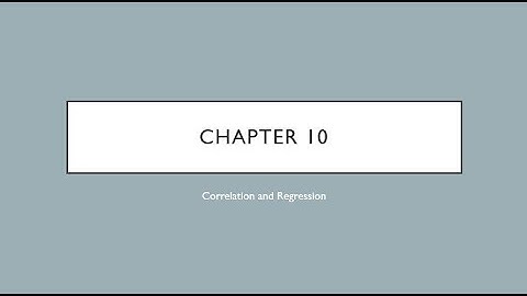Chapter 10 Correlation and Regression