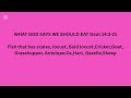 WHAT GOD SAYS EAT AND NOT EAT