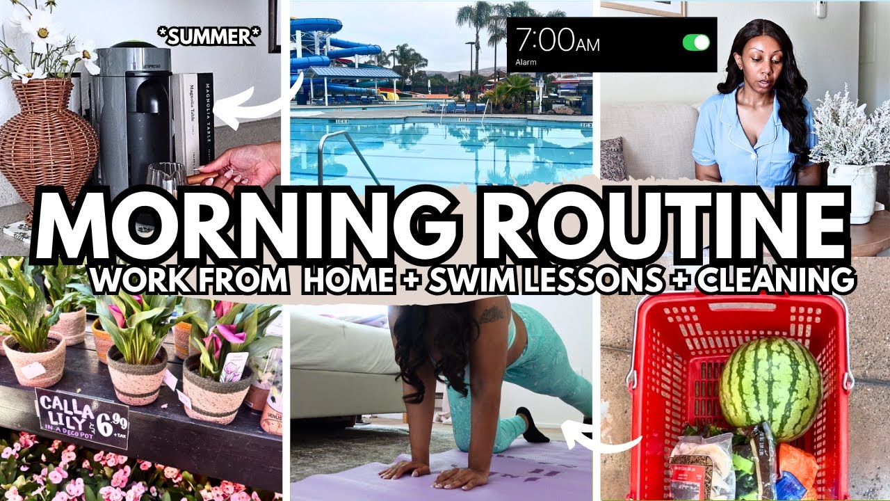7AM SUMMER MORNING ROUTINE☀️ | productive & peaceful, work from home ...