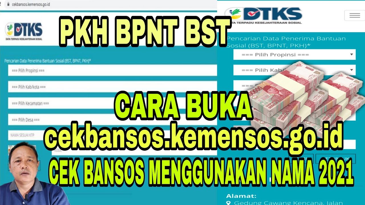 Cara Login Ke Cekbansos Kemensos Go Id Cek Bansos Pkh Bpnt Bst 2021 Youtube