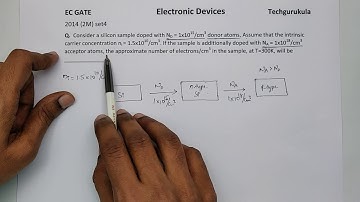 EC GATE 2014 2M - Carrier Concentration Calculation (Compensated Doping)