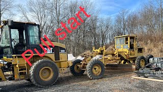 pull start ￼on old CAT grader