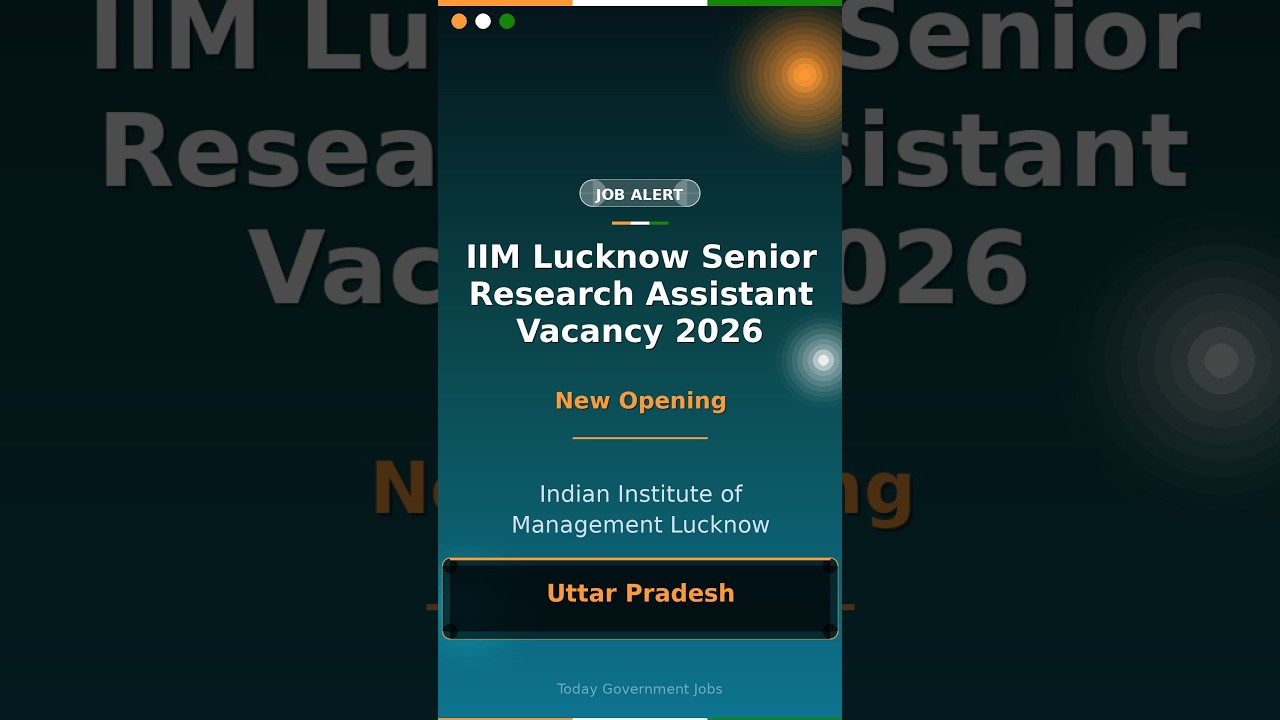 IIM Lucknow Senior Research Assistant Vacancy 2026